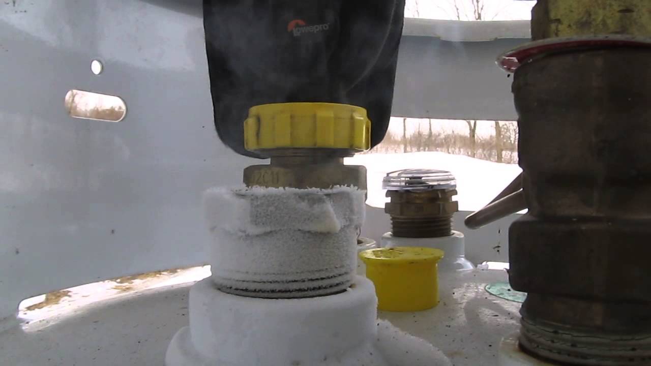 Propane venting through pressure relief valve
