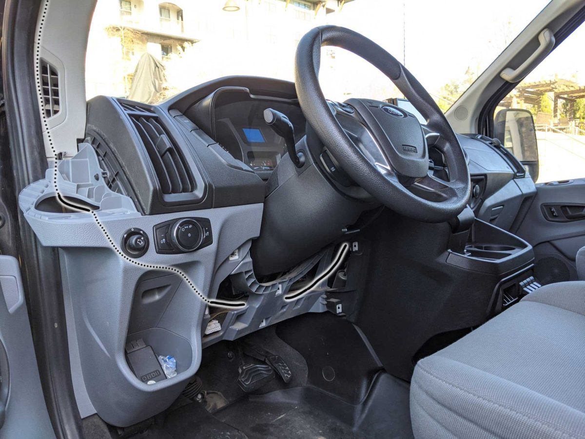 Ford Transit Adding Speakers To The Headliner FarOutRide