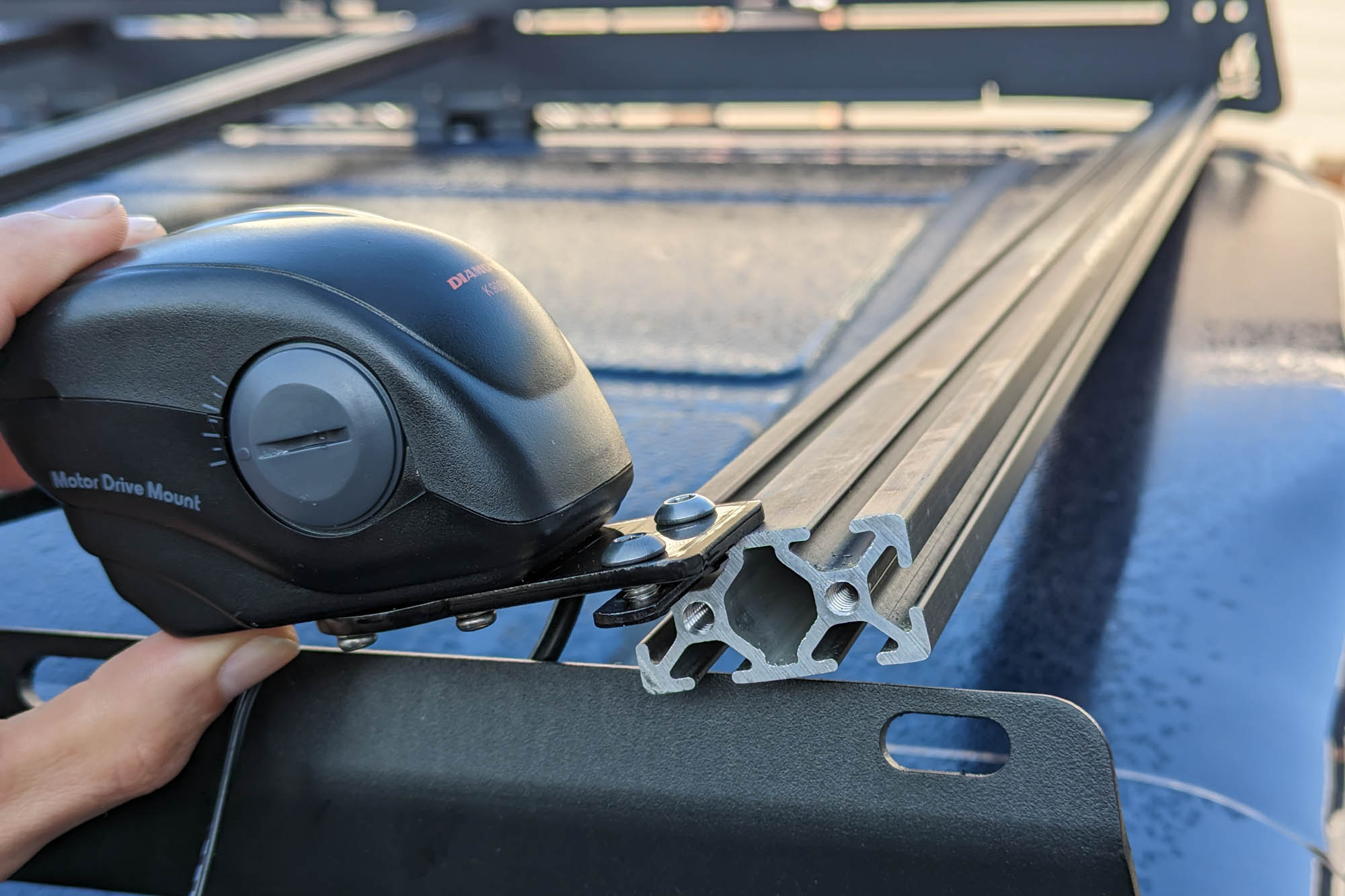 Motorized Antenna Tilt Installation on Roof Rack WeBoost Fold Up/Down