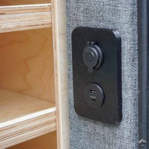 D-Pillar USB/12V Outlet Plate - Ford Transit